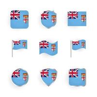 conjunto de iconos de bandera de fiji