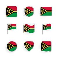 Vanuatu Flag Icons Set vector