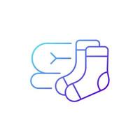 Socks and blanket gradient linear vector icon