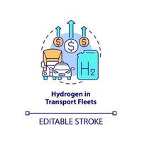 Hydrogen in transport fleets concept icon vector