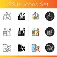 Trendy arts icons set vector