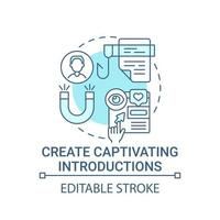 Create captivating introductions concept icon vector