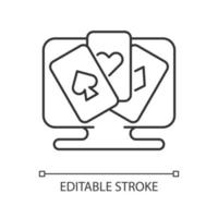 Card game linear icon vector