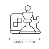 Online logic games and chess linear icon vector