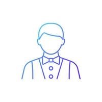 Waiter and barman gradient linear vector icon