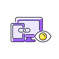 Cross-device tracking purple RGB color icon vector