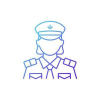 Female chief officer gradient linear vector icon