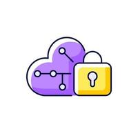 Cloud encryption purple RGB color icon vector