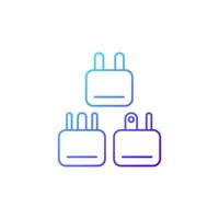 Travel adapter gradient linear vector icon