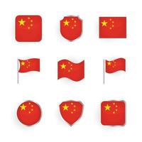 conjunto de iconos de bandera de china vector