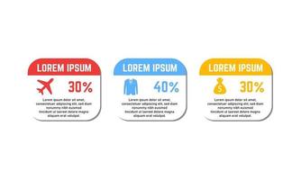 Plantilla de infografía empresarial redondeada colorida vector