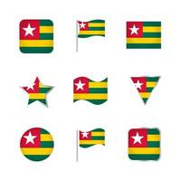 conjunto de iconos de bandera de togo vector