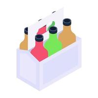 Bottles Carton Delivery vector