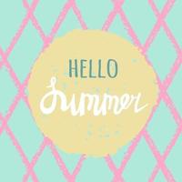 Bright summer card with hand drawn vector