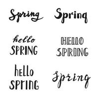 letras de caligrafía de primavera. citas de primavera escritas a mano. vector