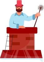 Chimney cleaning concept vector