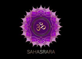 seventh chakra Sahasrara logo template. Crown chakra symbol