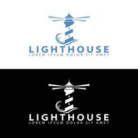 Modern simple lighthouse logo template vector