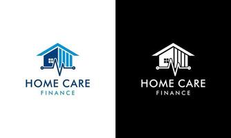 vector de concepto de logotipo de salud, contabilidad y finanzas de atención domiciliaria
