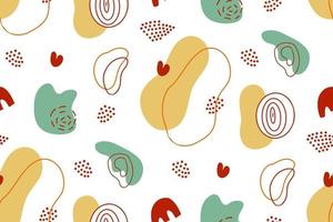 Seamless pattern with abstract shapes doodles, vector background