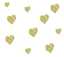 Pattern with glitter golden hearts on white background vector