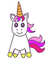 Magic unicorn isolated on white background. Colourful vector