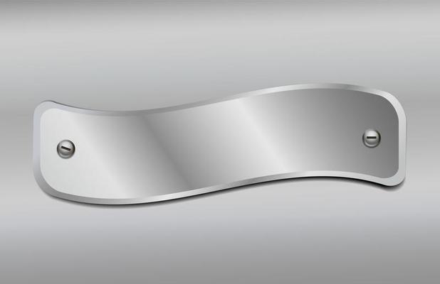 Shiny metal plate isolated on metallic background