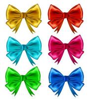 Vector set of colorful gift bows isolated on white