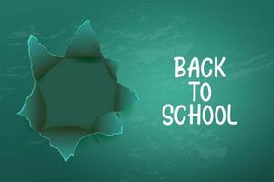 Back to school background with Realistic green chalkboard. vector