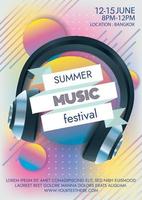 music festival summer party poster for party vector