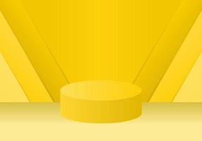 modern 3d yellow podium on background. product display vector