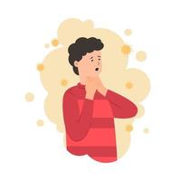 Person have sore throat vector illustration