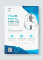Medical health care flyer or cover template design vector