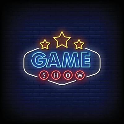 Game Show Neon Signs Style Vector