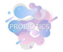 probióticos y líquido bacteriano. Logotipo de lactobacillus con texto. vector