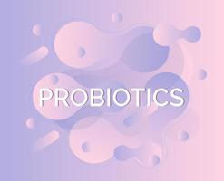 Probiotics and bacterial fluid. Lactobacillus logo with text. vector