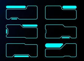 Futuristic rounded square frame hud vector design for game.