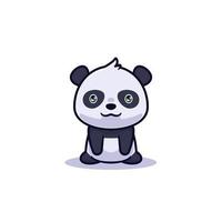 Cute sitting panda character illustration vector