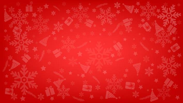 Christmas object on red background vector illustration