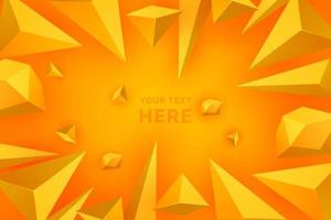 abstract yellow and orange 3d triangle background vector