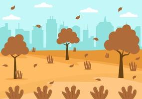 Autumn Background Landing Page Falling Leaves and Leaf Flying vector