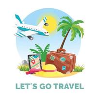 traveling vacation design illustration with cartoon style vector