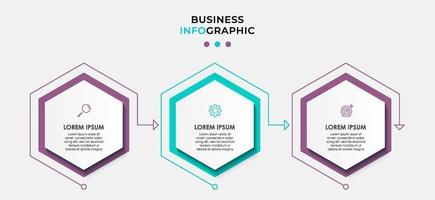 Infographic design business template with icons and 3 options or steps vector