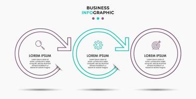 Plantilla de negocio de diseño infográfico con iconos y 3 opciones o pasos. vector