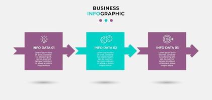 Infographic design business template with icons and 3 options or steps vector
