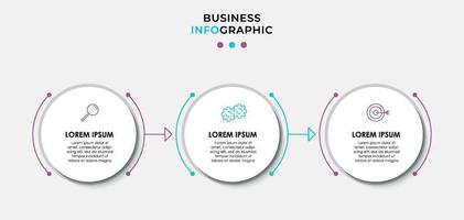 Infographic design business template with icons and 3 options or steps vector