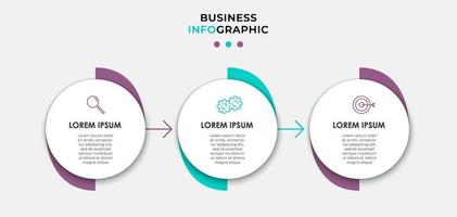 Infographic design business template with icons and 3 options or steps vector