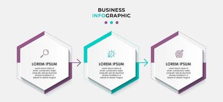 Infographic design business template with icons and 3 options or steps vector