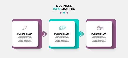 Infographic design business template with icons and 3 options or steps vector