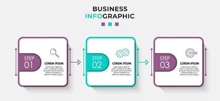 Infographic design business template with icons and 3 options or steps vector